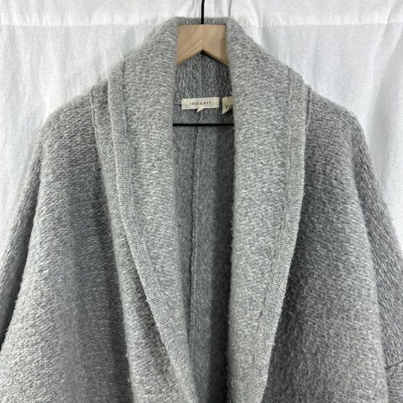 Inhabit Gray Wool Alpaca Blend Cocoon Coat Womens Size S2 Cozy Oversize - Picture 4 of 16
